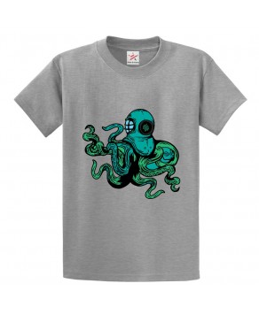 Colorful Octopus In Sea Unisex Classic Kids and Adults T-Shirt